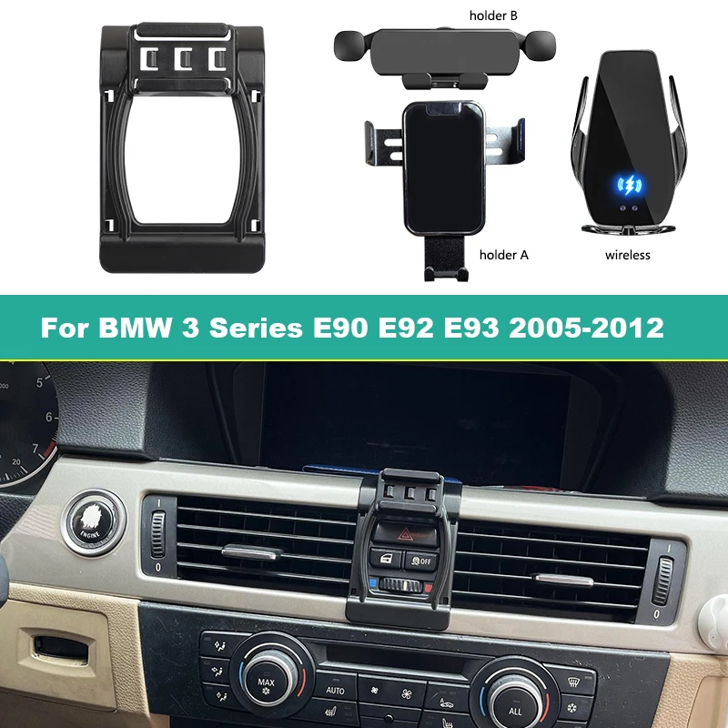 Dedicated Car Mobile Phone Holder For BMW 3 Series E90 E92 E93 2005-2012 Air Vent Fixed Wireless charging Smartphone Holder