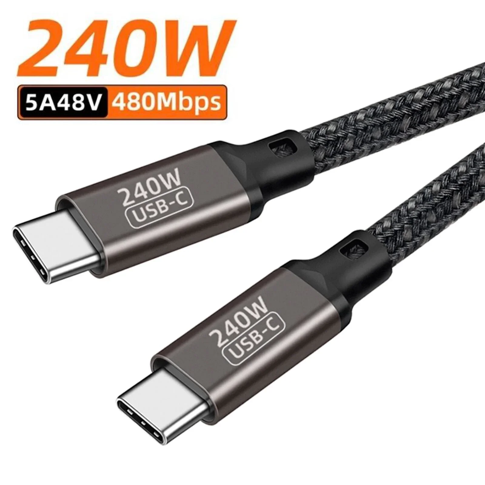Type C to C PD QC Cable PD 240W 48V/5A Fast Charging Data Transfer USB C Cord for Samsung Huawei Laptop Macbook Air Pro 1m 2m 3m