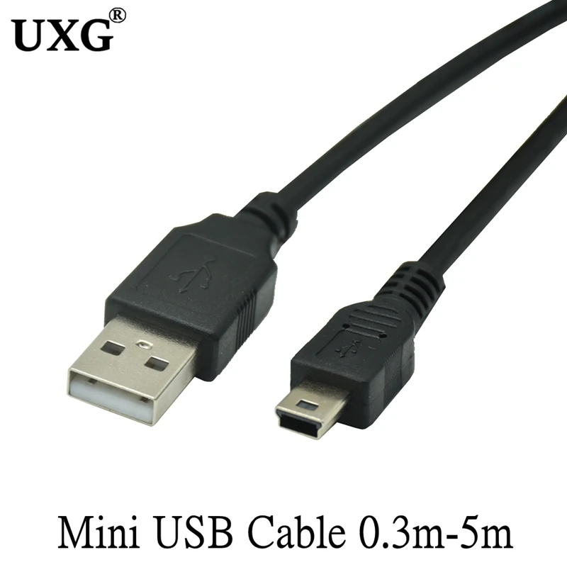 5M 3M 1.5M 0.3M Mini USB Cable Mini USB to USB Fast Data Charger Short Cable for MP3 MP4 Player Car DVR GPS Digital Camera HDD