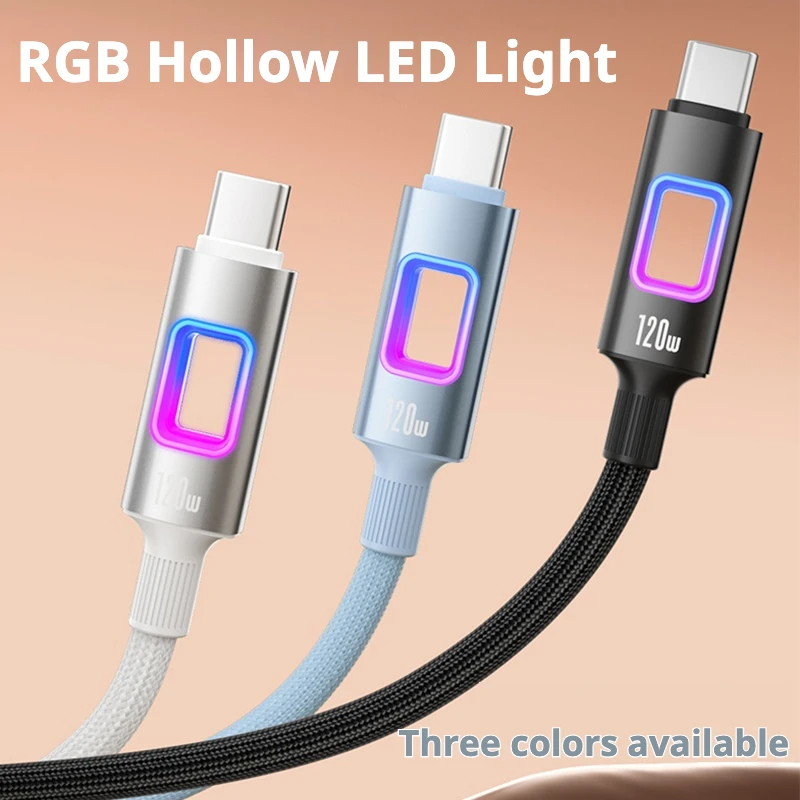 1.5m/2m usb type c cable PD 120W usb c to c fast charging data cord type-c quick charging for MacBook iPad iPhone Samsung Xiaomi