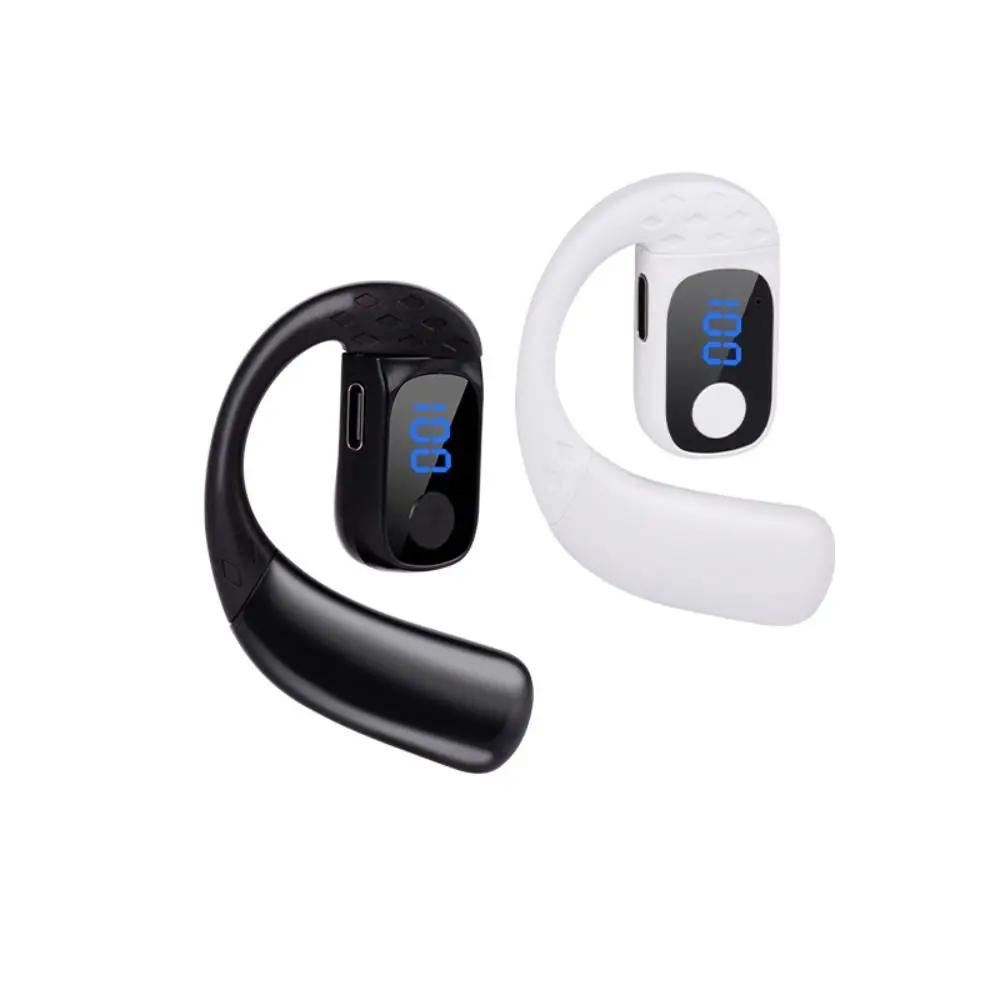 Long Standby Wireless Bluetooth Earphone Surround Sound Waterproof Open Earbud 180° Rotation Adjustable Digital Display