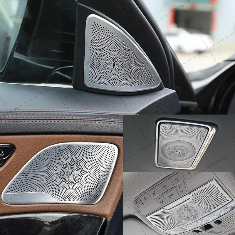 For Mercedes Benz S Class S320 S350 W222 Car Gate Door Loudspeaker Pad Audio Speaker Cover Trim Frame Sticker Accessories