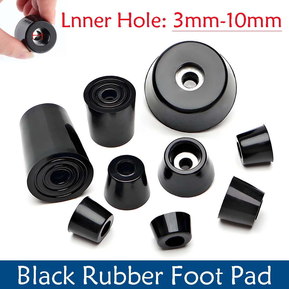 2/8/10/50Pcs Black Synthetic Rubber Table Foot Pad Non-slip Absorber Shock Stand With Gasket Box Speaker Furniture Leg Parts