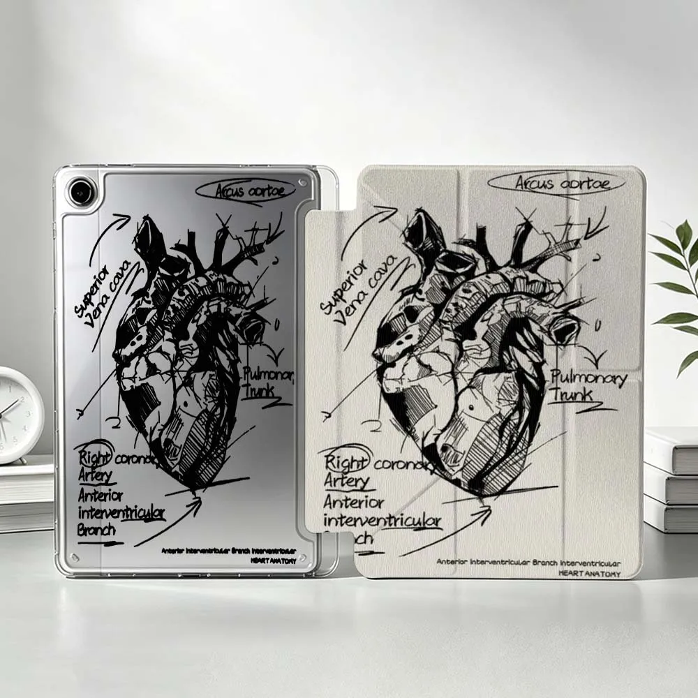 Anatomical Heart Design For Samsung Galaxy Tab S11 S10 S9 S8 S7 S6 A11 A10 A9 FE Plus Lite Foldable 3Y Tablet Case Soft