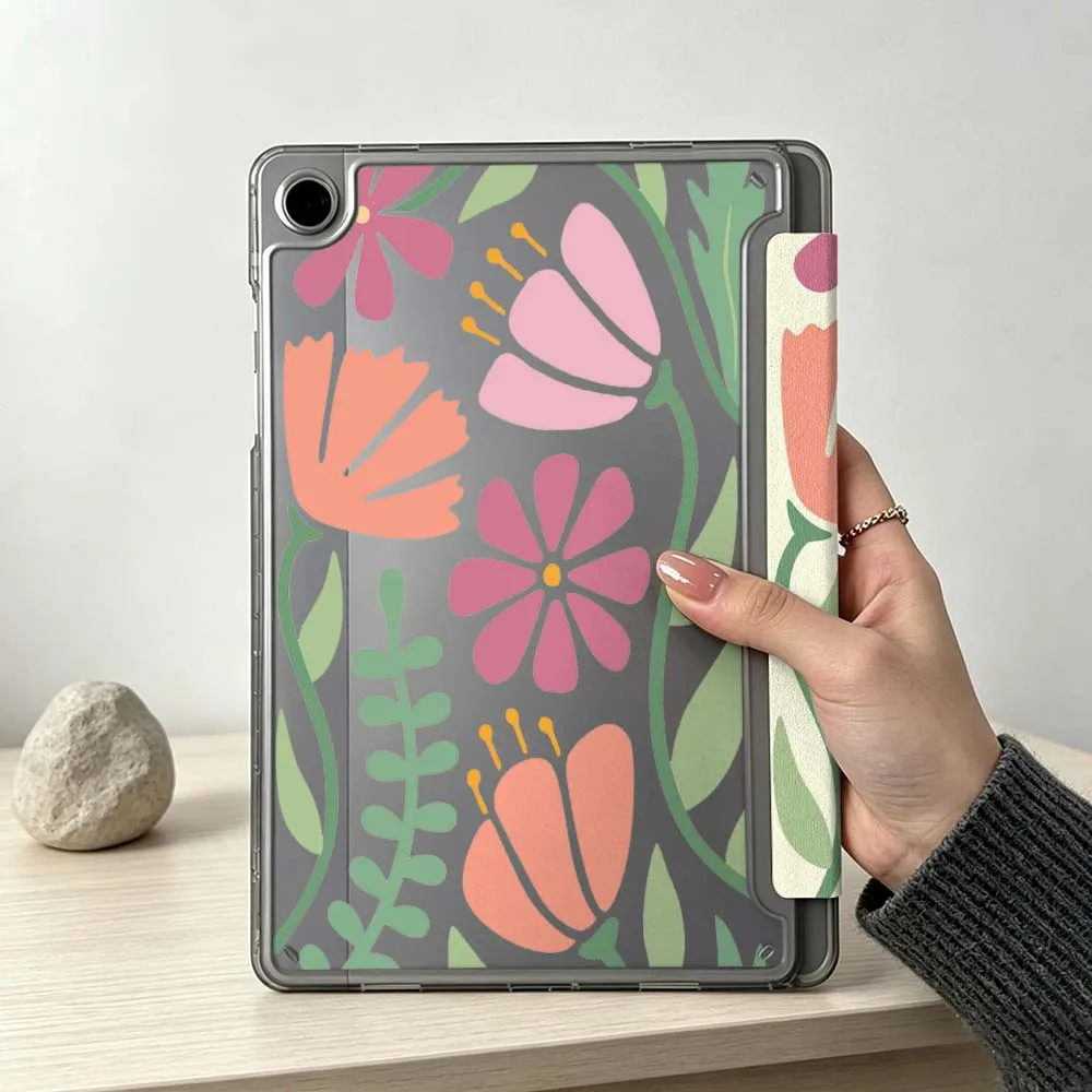 Cartoon Flowers For Samsung Galaxy Tab S10 S9 S8 S7 S6 A11 A10 A9 FE Plus Lite Foldable 3Y Tablet Case Soft