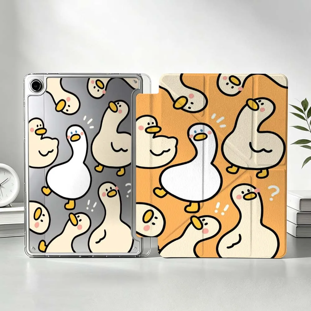 Fun Duck Pattern For Samsung Galaxy Tab S11 S10 S9 S8 S7 S6 A11 A10 A9 FE Plus Lite Foldable 3Y Tablet Case Soft