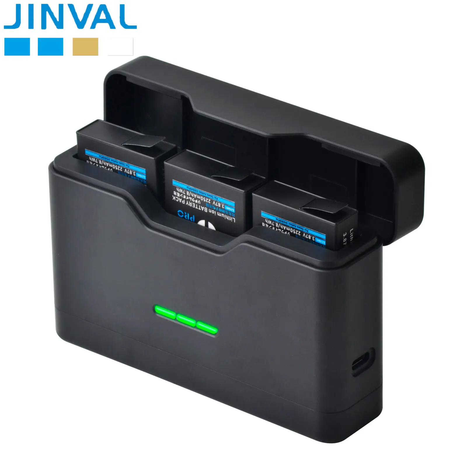 JINVAL For DJI Osmo Action 6 Battery + Charger 2280mAh Action 5 Pro Action 6 Fast Triple Charging Case For DJI Osmo Action5 4 3