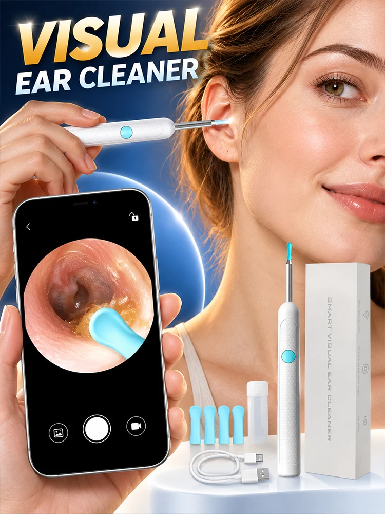 Visual Ear Wax Cleaner Camera Smart Ear Cleaning Endoscope Rechargeable Earwax Removal Tool for Home Ear Care