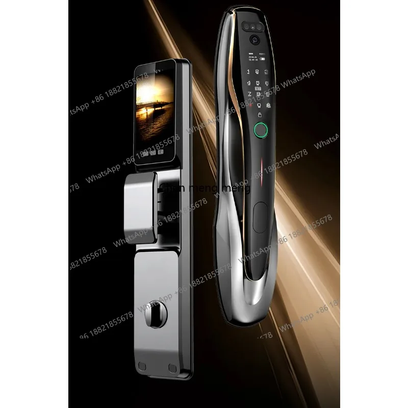 Security Fingerprint Card Unlocking Face Recognition Smart Home Camera Door Lock for Front Door