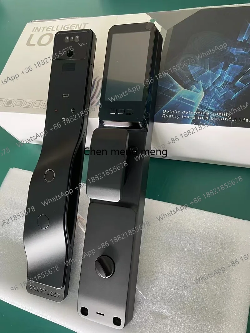 Face Fingerprint Recognition Smart Home Lock built-in Wifi intercom between Tuya App and vistor outside Digital door Lock