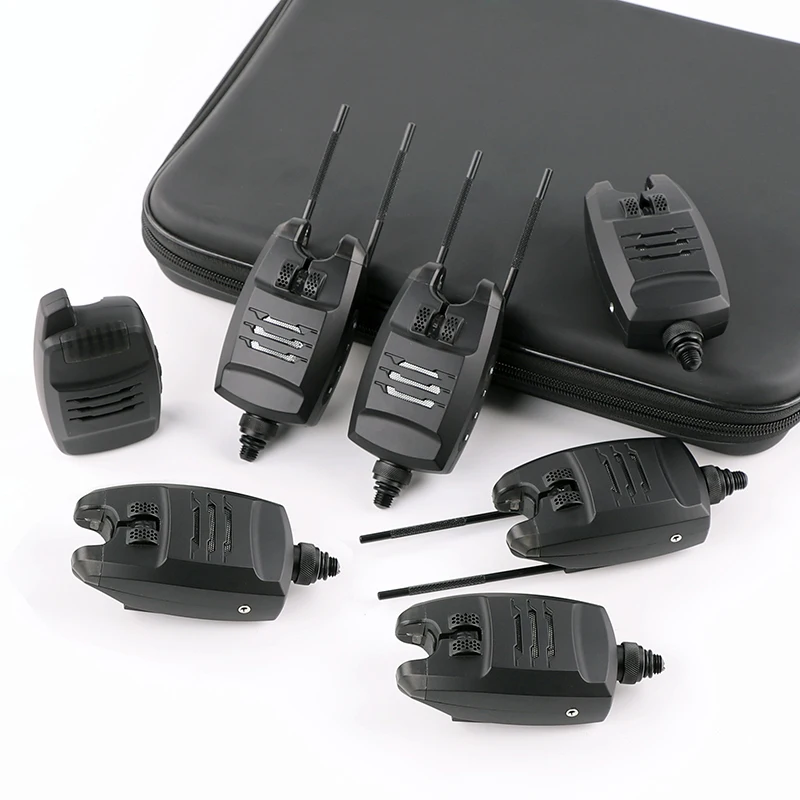 FA214-6 Carp Fishing Tackle Colorful LED Light Wireless Fishing Bite Alarm 1 + 6 Set