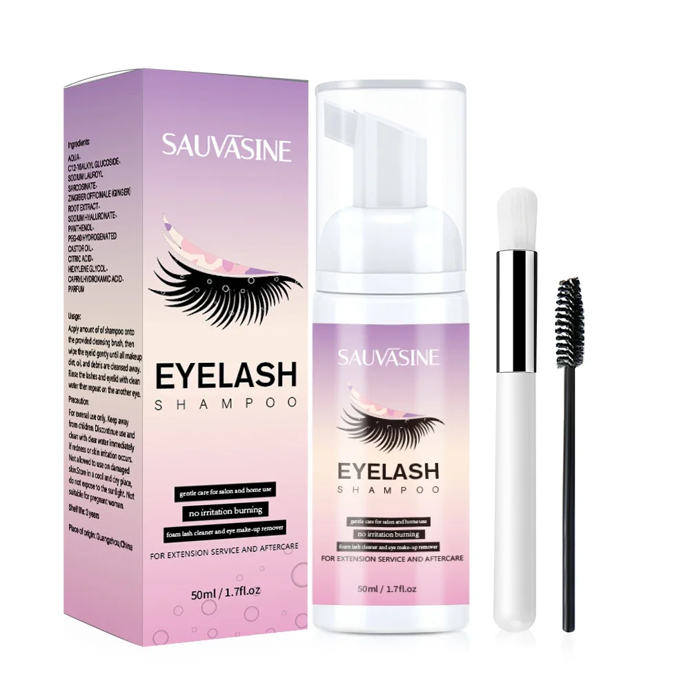Professional Eyelash Extension Shampoo Foam Cleaner Mousse Wash Oil Dustcare Makeup Remover Glue 50ml Home Salon Persional Use