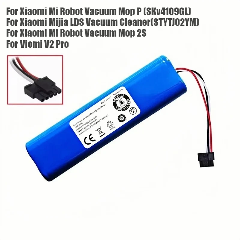 STYTJ02YM Battery Original 14.8V for Xiaomi Mijia LDS Vacuum Cleaner,Mi Robot Vacuum-Mop P,Mi Robot Vacuum-Mop 2S/Haier JX37