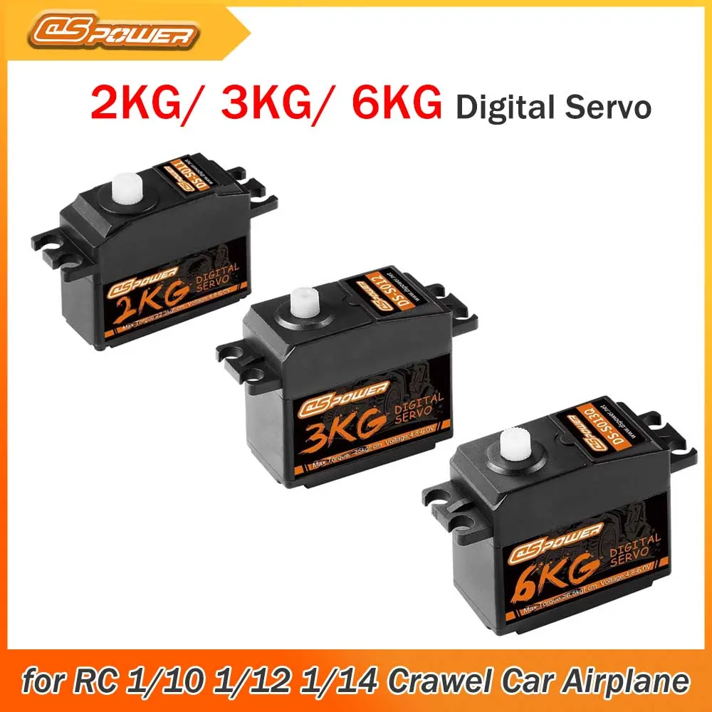 DSpower 2KG/ 3KG/ 6KG Waterproof Digital Servo Plastic Gear for RC 1/10 1/12 1/14 Crawel Car Airplane Helicopter Boat WLtoys