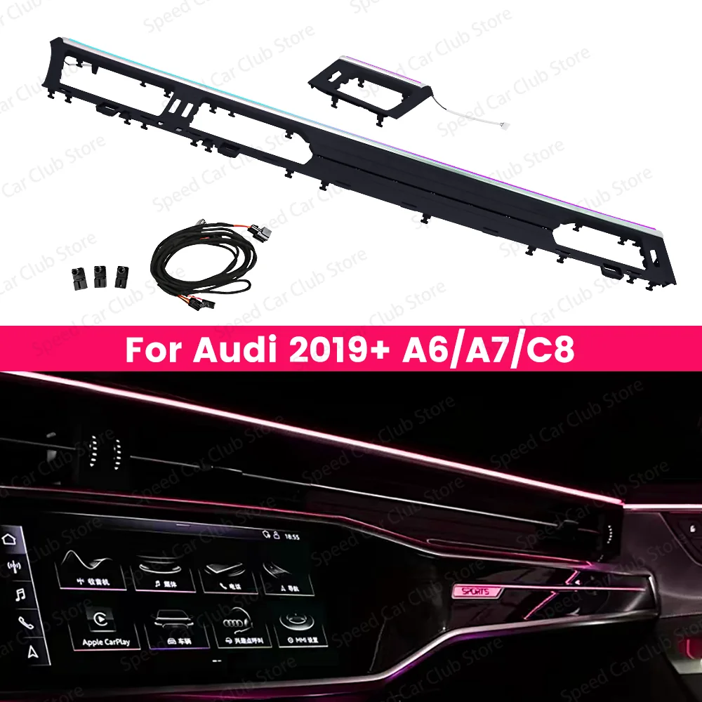 32 Color Car Instrument Desk Lamp LED Interior Lighting for Audi A6 A7 C8 2019-2024 Adjustable Desk Lamp for Vehicle Interior De