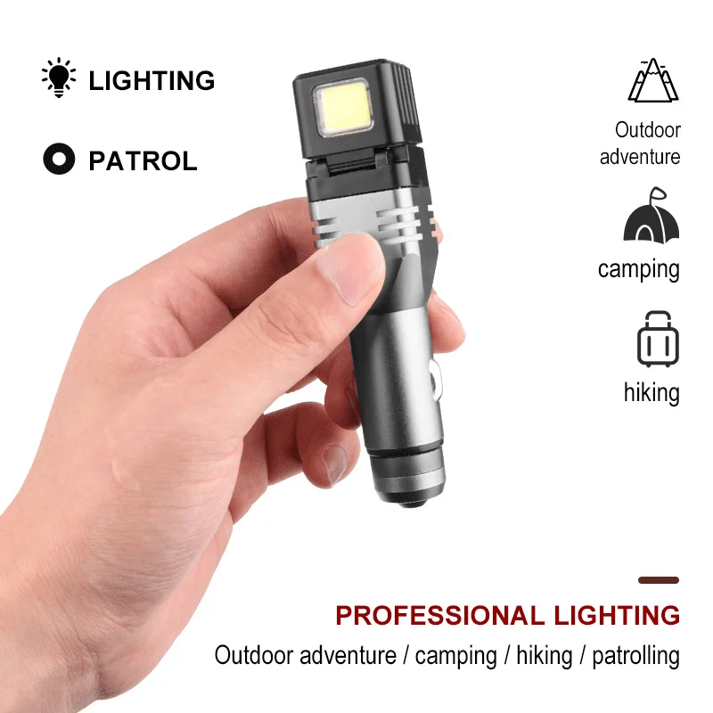 D5 LED Flashlight MINI Car USB Lantern Holder Torch Built-in Li-ion Battery Powerful Lamp Car Cigarette Lighter Socket Car Light