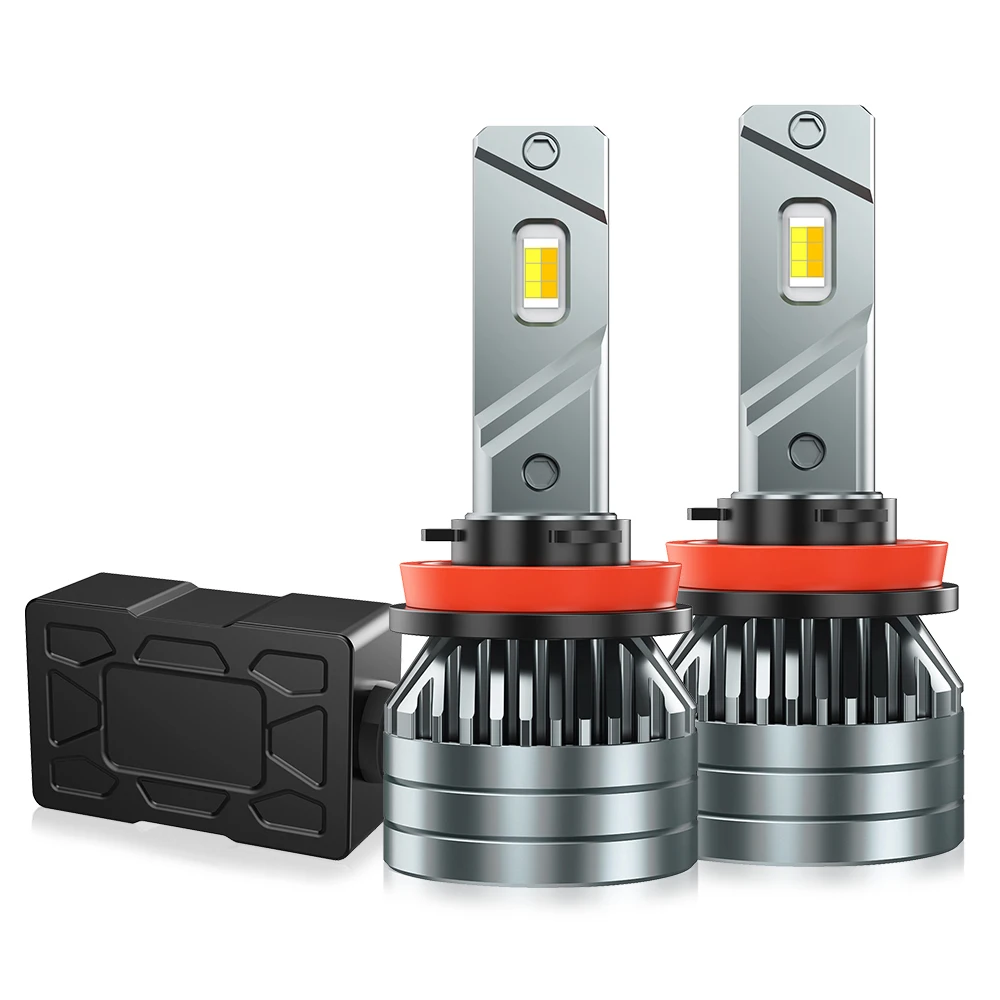 H11 Front Led Headlight Tri-Color 90Watts 9000Lm Headlight 360 Degree Adjustable LED Lights for Car Motorcycle Truck
