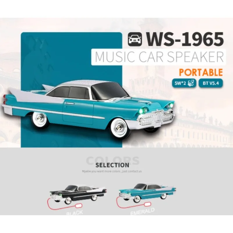 Bluetooth Speaker Fm Radio Portable Call Home Retro Car Model Subwoofer Audio Toy Supply