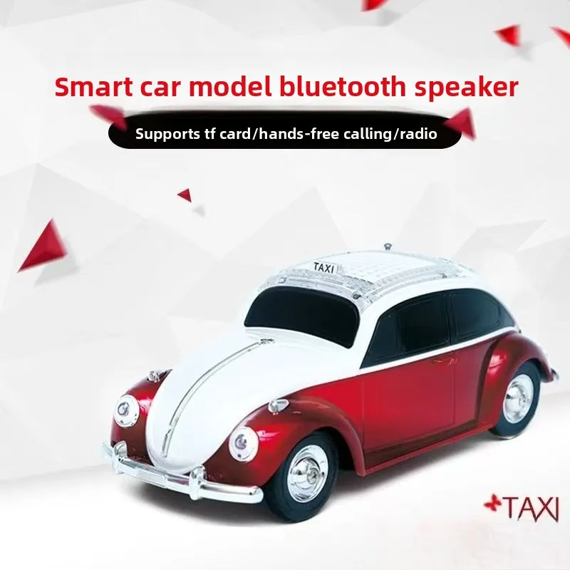 Beetle Car Model Bluetooth Speaker Home Audio Player Multi Playback Mode Toy Subwoofer Sound Device