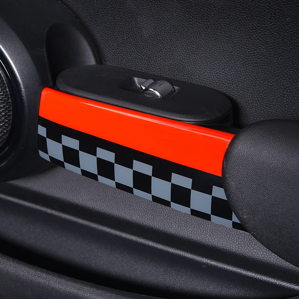 4PCS Car Inner Handle Cover Sticker For BMW MINI Cooper One F55 Interior Door Knob Panel Pull Trim Auto Modification Accessories