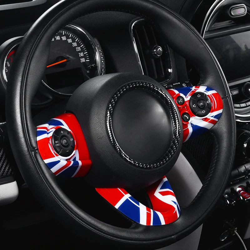 Union Jack Car Steering Wheel Button Switch Cover Trim For MINI Cooper F54 F55 F56 F57 F60 Clubman Countryman Accessories