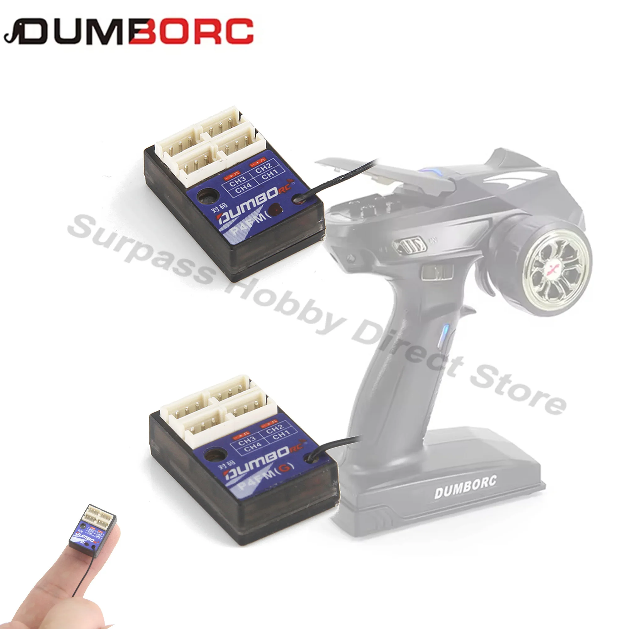 DumboRC 4CH Mini Receiver P4FM/P4FMG PWM With/Without Gyro for Dumbo X4 X5P X6 X6PM X4 RC Transmitter Boat Car Accessories