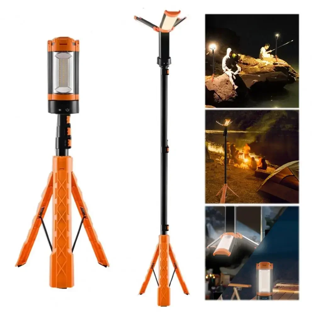 LED Work Light Folding Camping Light with Telescoping Stand Garage Inspection Lamp 5 Light Modes for Job Site Workshop