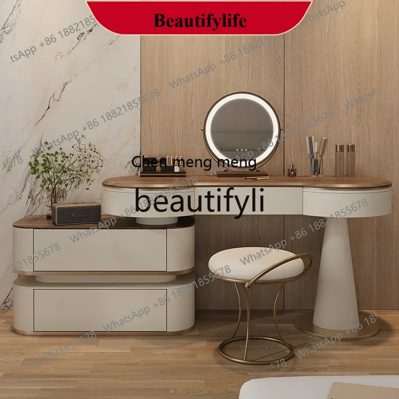 D178  Premium solid wood dresser storage cabinet integrated bedroom retro style high-end makeup table