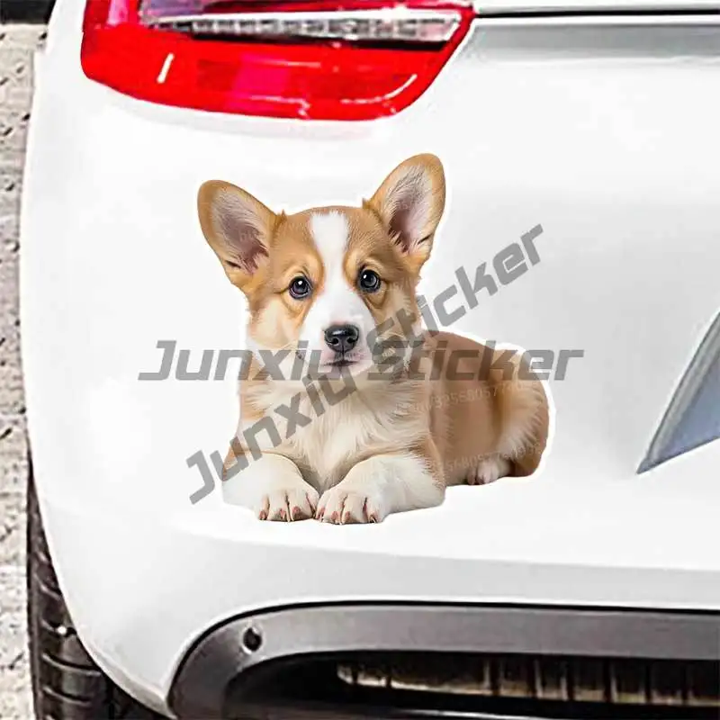 Cute Cartoon Corgi Pet Dog Animal Car Sticker Waterproof Styling Automobiles Motorcycle Exterior Accessories Vinyl Decals