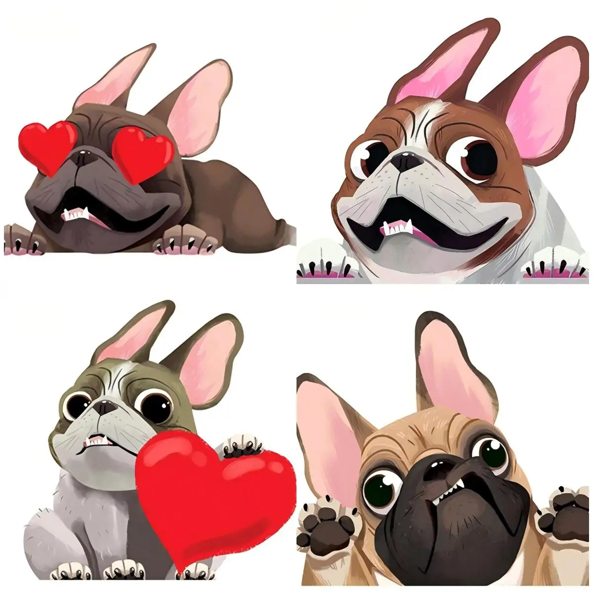 Fawn French Bulldog Sticker Pet Dog Vinyl Decal Animal Cartoon Car Stickers Waterproof Bumper Accessories