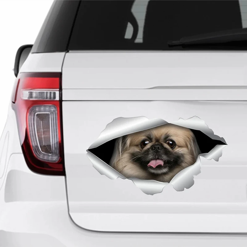 V1126# Car Sticker Pekingese Dog Pet Waterproof Vinyl Decal Cool Accessories Pegatinas Para Coche DIY Car Styling