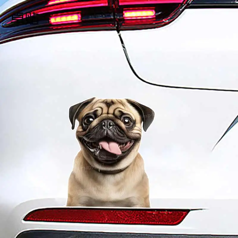 Funny Pug Pet Dog Animal Cartoon Car Sticker Waterproof Styling Automobiles Motorcycle Exterior Accessories Vinyl Decals Y3344