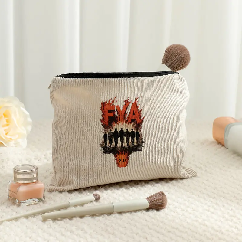 Fay Album Arirang 2.0 World Tour 2026 Corduroy Makeup Bags Fashion Foldable Storage Bag Travel Storage Bags Kpop Fan Gift