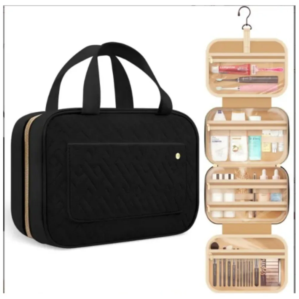 Fashion Foldable Makeup Bag Large Capacity Waterproof Cosmetic Handbag Hanging Beauty Kit Bag Travel
