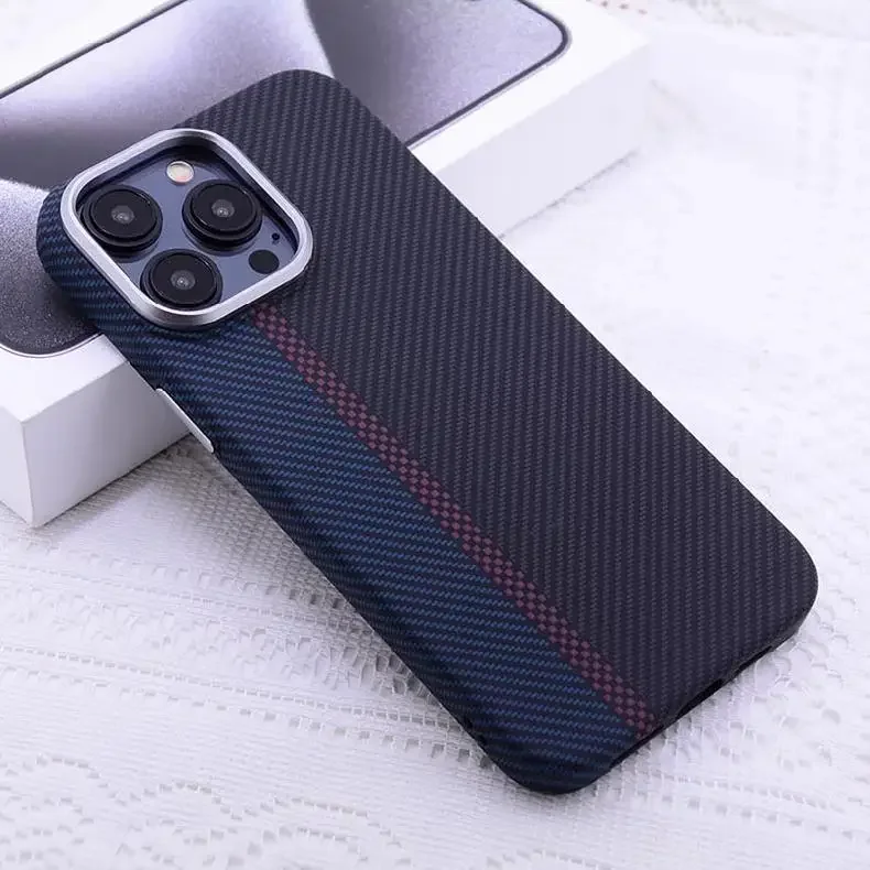 Carbon Color for MagSafe Case Cover for iPhone 14 15 16 Pro Max Magnets Wireless Charge Phone Shell Camera Metal Lens Ring Coque