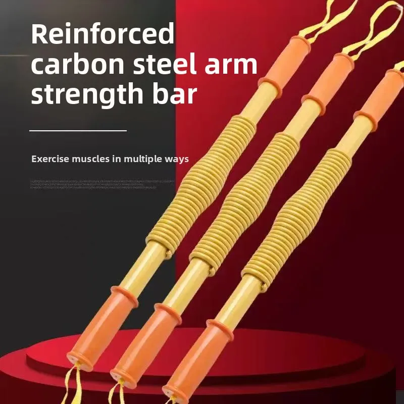 Gold Spring Arm Bar,Men and Women Home Fitness Equipment,Professional Chest Training Chest Expander,60kg,Hand Gripper Strengths