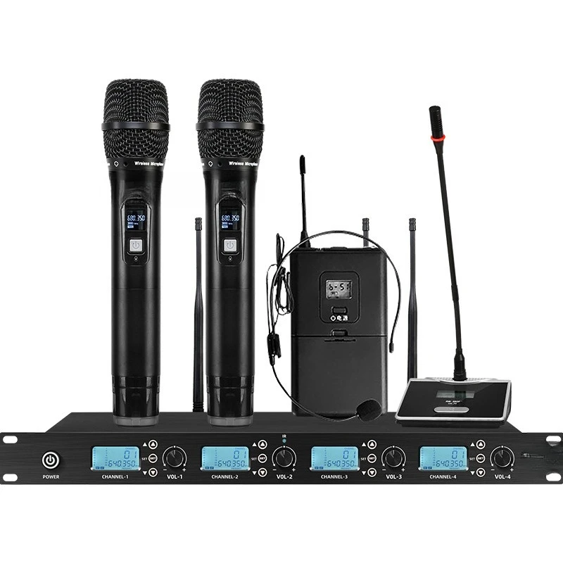 OK-79 Wireless Microphone One to Four Metal KTV Singing Home Conference Professional Microphone