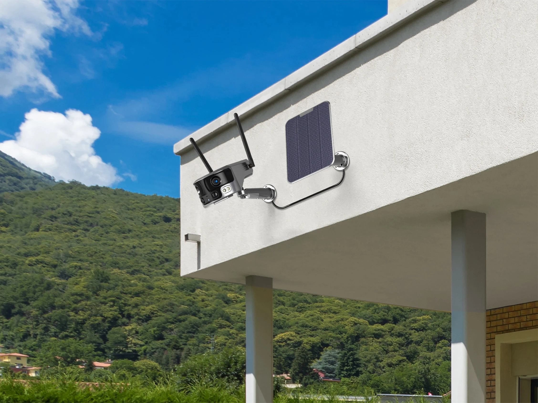 Newest Dual Lens Solar 4k 8mp Wifi 4g Rechargeable Solar Outdoor Security Camera Solar Outdoor 4k Camera