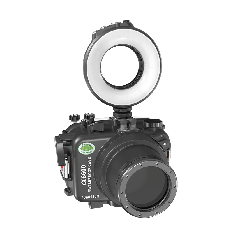 Seafrogs Macro Ring Light 1200 Lumens Underwater 40m Ca mera Flash Light Diving Fill Light Lamps With USB Charger