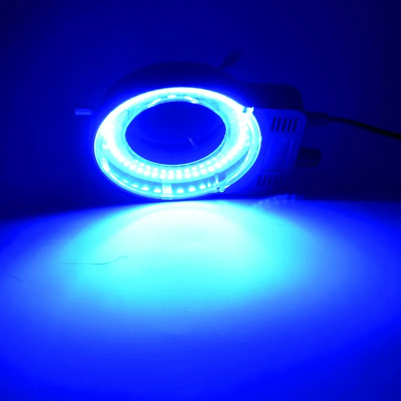USB LED Microscope UV Ring Lamp Purple Blue Yellow Red White Color Light Microscope Illumination 65mm Inner Diameter Adjustable