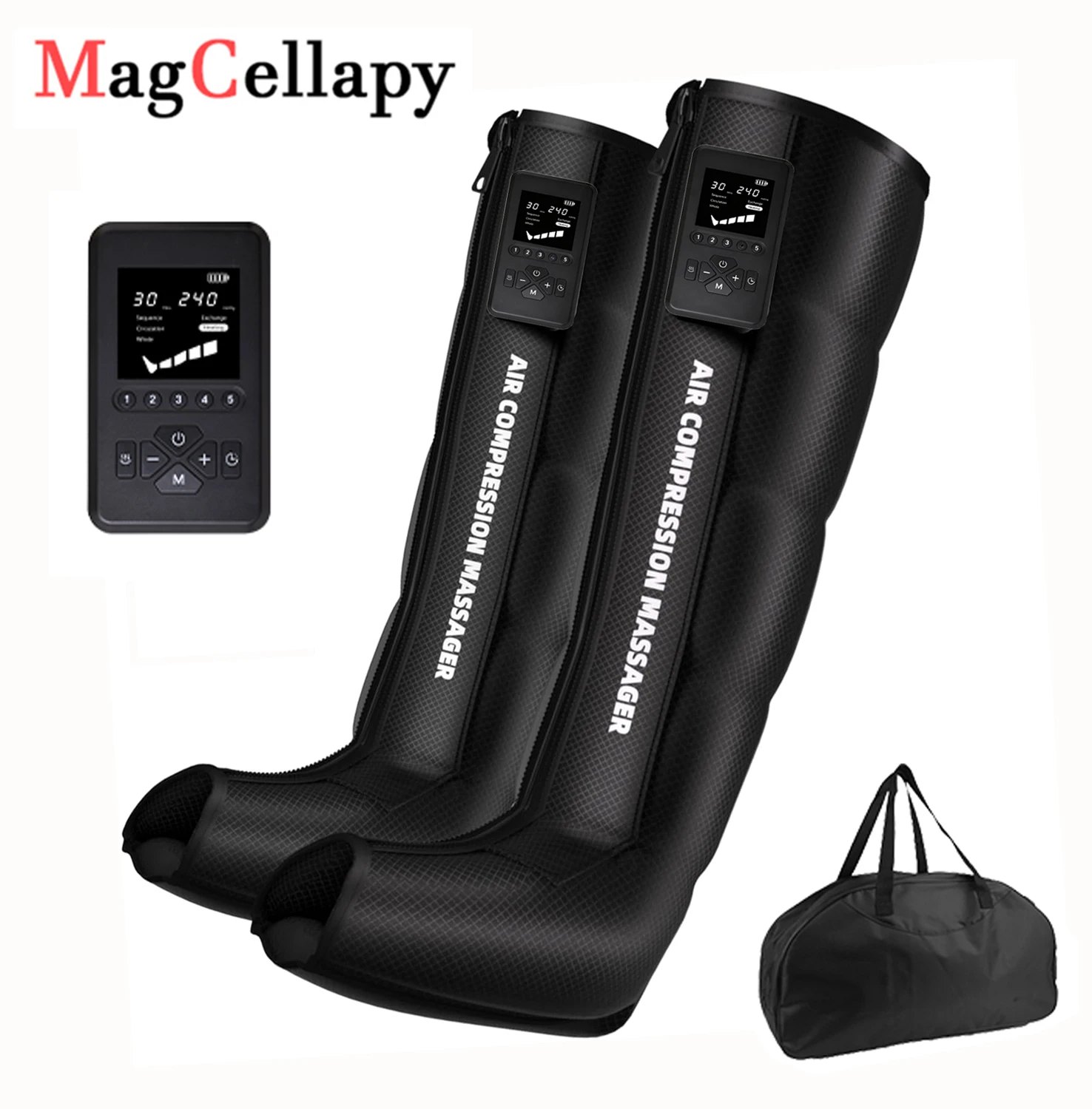 Air Compression Leg Massage Boots Pneumatic Circulation Therapy Device Rechargeable Used To Alleviate Leg Pain And Relax Muscle