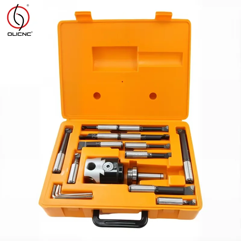 Machine Tools F1 Type 12mm Boring Head and C20 C25 C32 Straight Boring Shank with 9PCs Boring Cutter Set