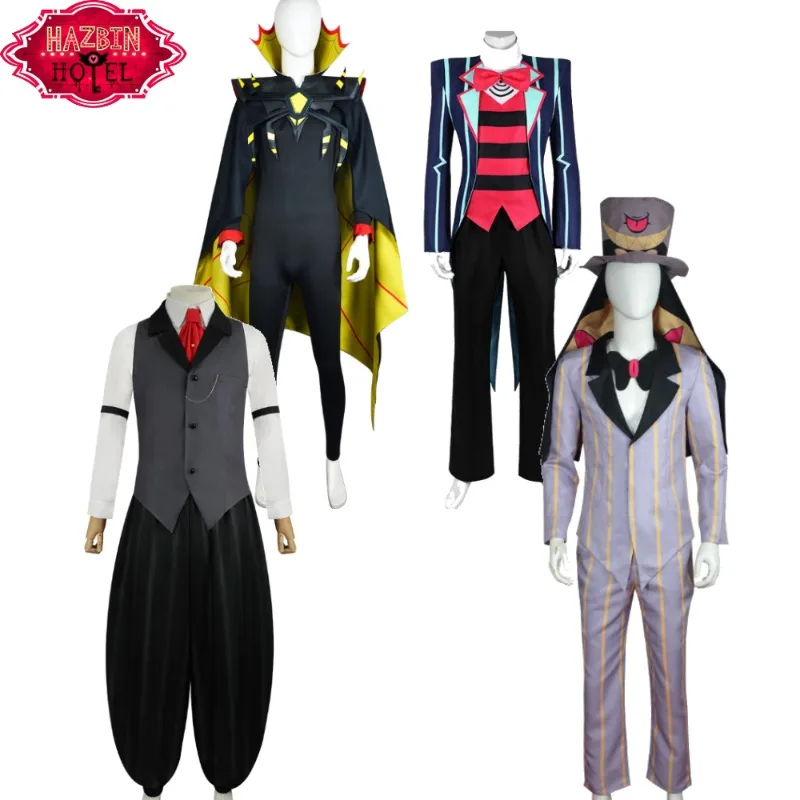 Hazbin Hotel Zestial Vox Sir Pentious Cosplay Costume Sinner Lord Green Cape TV Head Suit Stage Outfit for Men Halloween Party