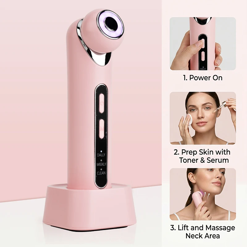 USB Rechargeable Facial Massager Vibration Massage Firming Lift Double Chin Removal Skin Tool
