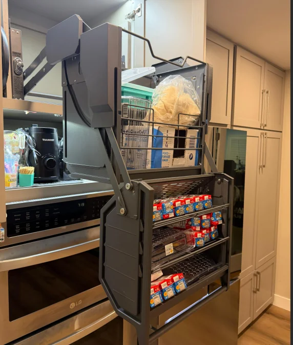 Double Drop-Down Basket Kitchen Cabinet Pantry Organizer for Storage Collector Items Accessory
