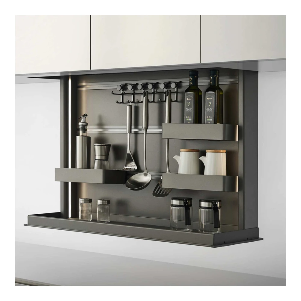 Kitchen Cabinet Accessories Pull Down Cabinet Organizer Large Capacity Double Layer Electric Lift Basket