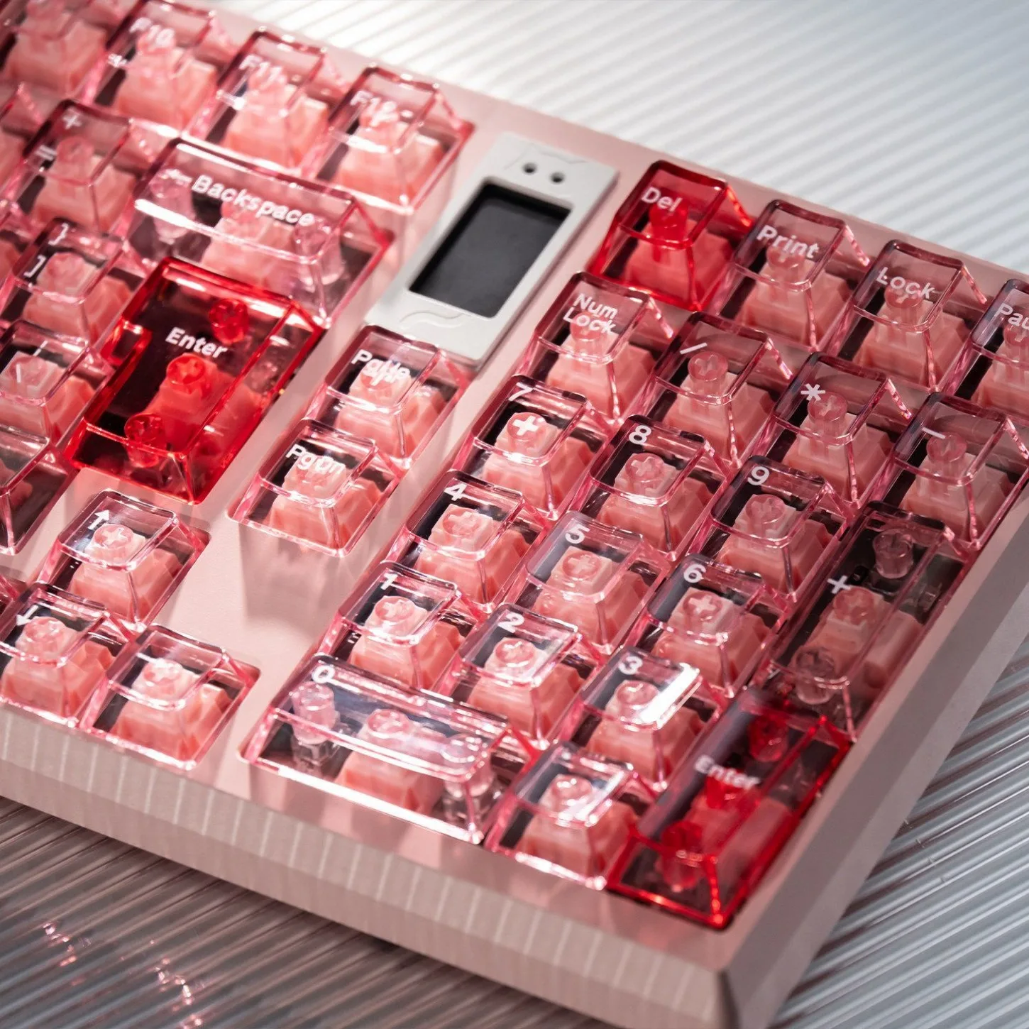 Agate Powder Transparent Translucent Keycap Cherry Keycap Kit PC Suitable for61/75/87/104/108 Magnetic Axis Mechanical Keyboard