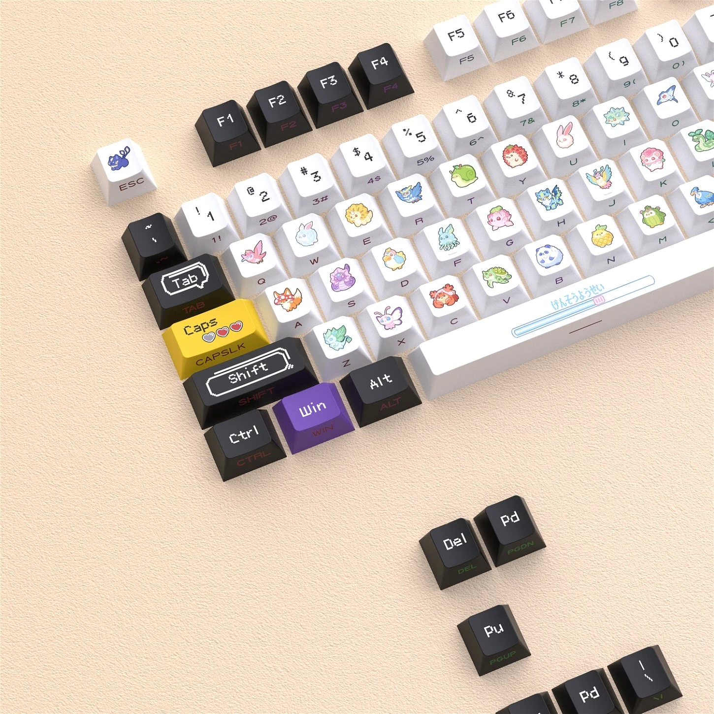 Cherry Profile PBT Keycaps 125 Keys Side Print Backlit PC Set for Magnetic Switch Mechanical Keyboard