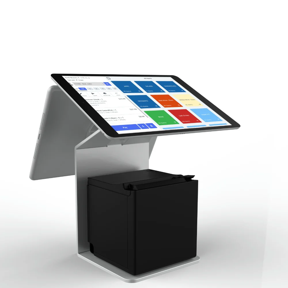 Peacemounts Universal Magnetic Dual Screen Metal Tablet PC Stand Black White Model TPS-3 Restaurant Checkout Counter iPad