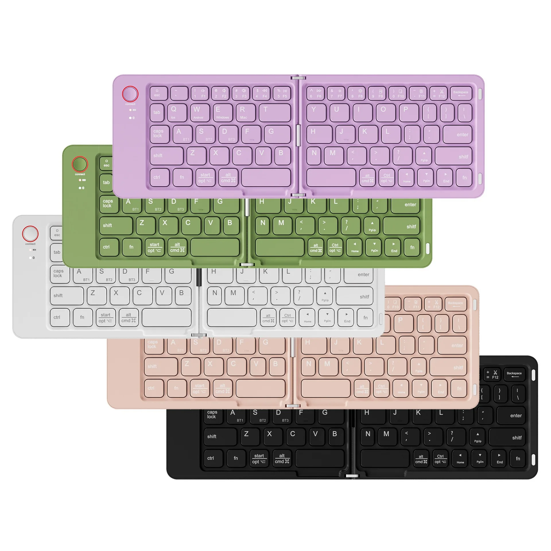 Wireless Magnetic Folding Bluetooth Mute Keyboard Cell Phone Laptop Tablet PC Office Portable Mini 68 Key Pocket Keyboard